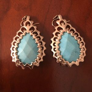Kendra Scott Brushed Gold and Turquoise earrings